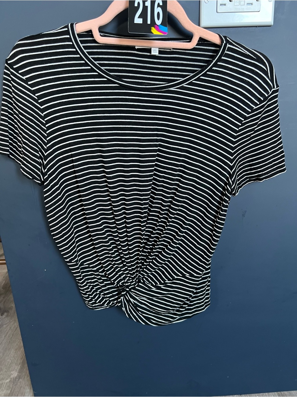 Knot, Pin & Stripe Top (NWOT) 🍒 Blue & White, Size Small